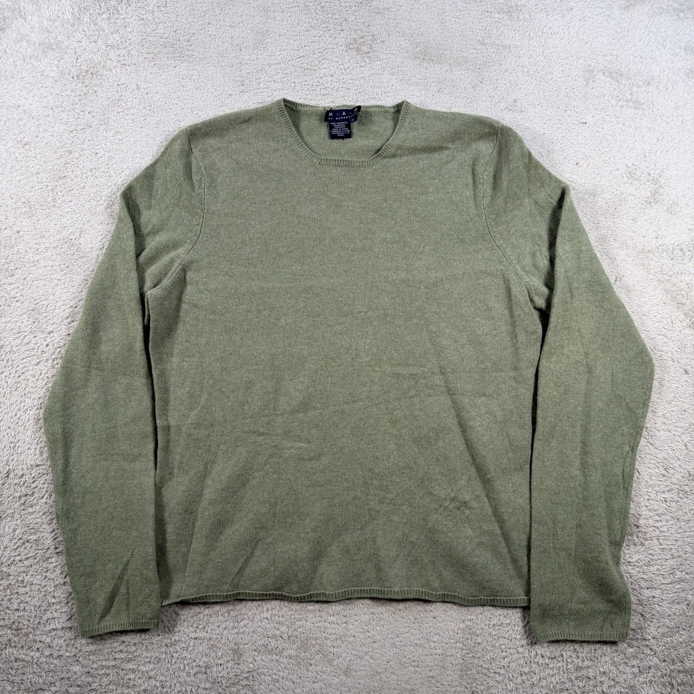 Magaschoni Sweater Womens Large Green 100% Cashmere Crewneck Soft Pullover